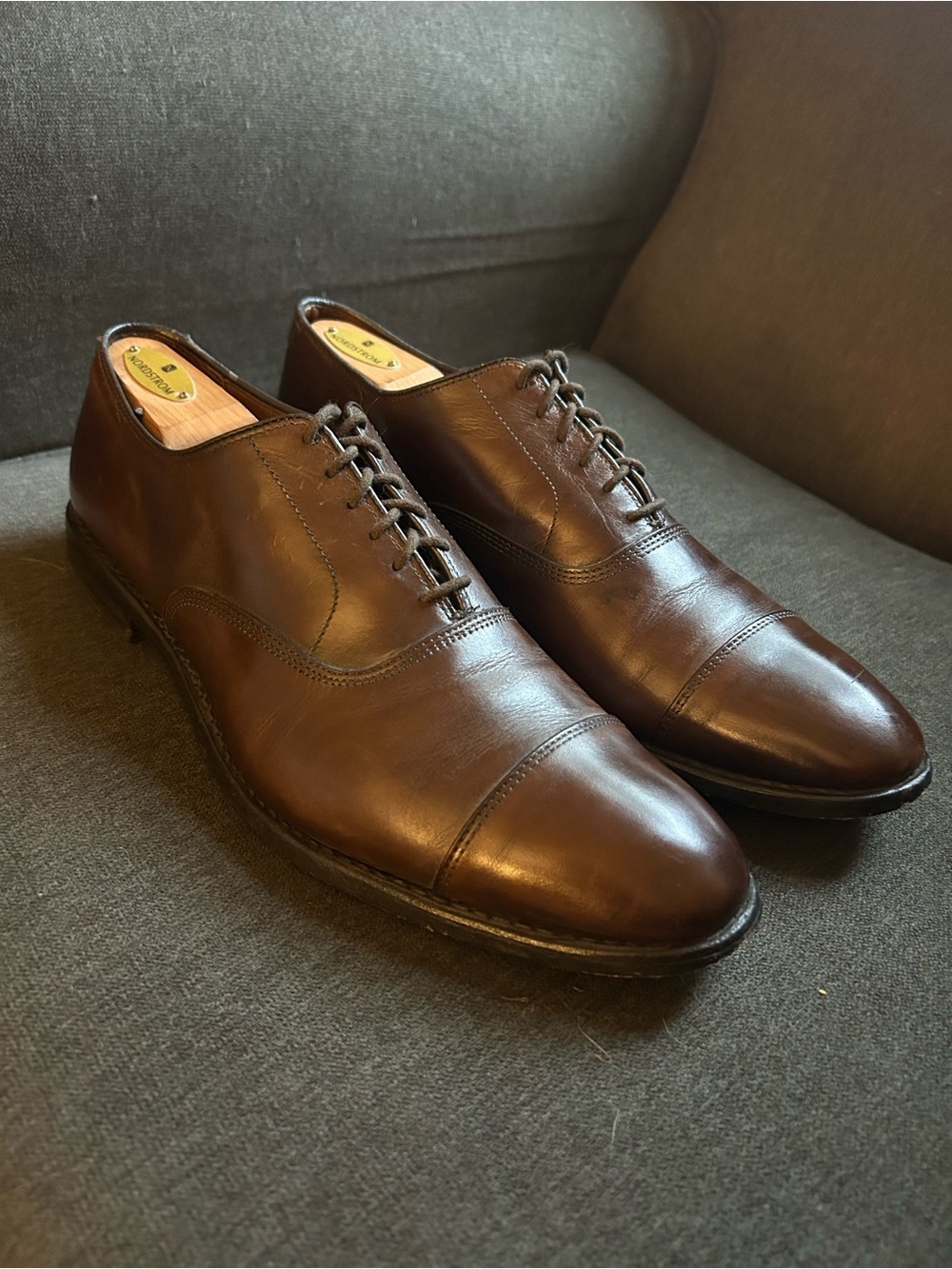 Allen Edmonds Park Avenue Brown Leather Cap-Toe Men’s Oxfords 11.5D 5845